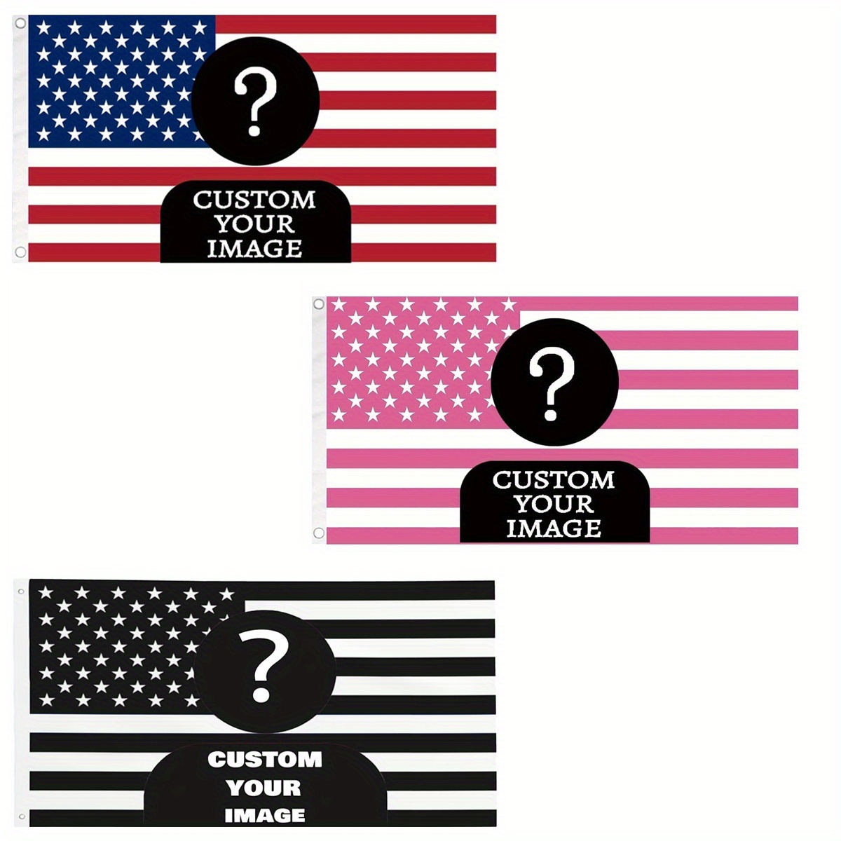 Sewing Custom - 1pc Custom Classic Pink/Black American Flag,