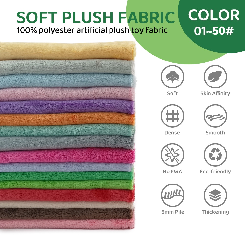 Textile And Sewing Materials - 01~50# 45x50cm Plush Fabric For Sewing