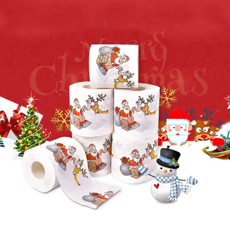 Pattern Tissue Paper - Christmas pattern color toilet paper Santa
