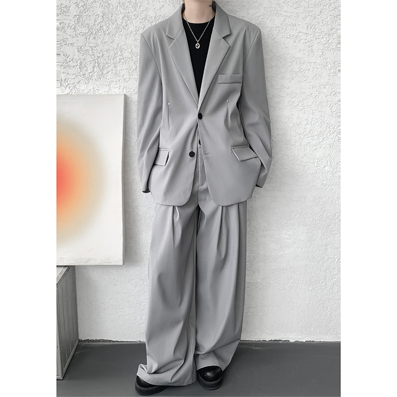 Shoulder Pad Set In - Casual suit set Men terno masculino