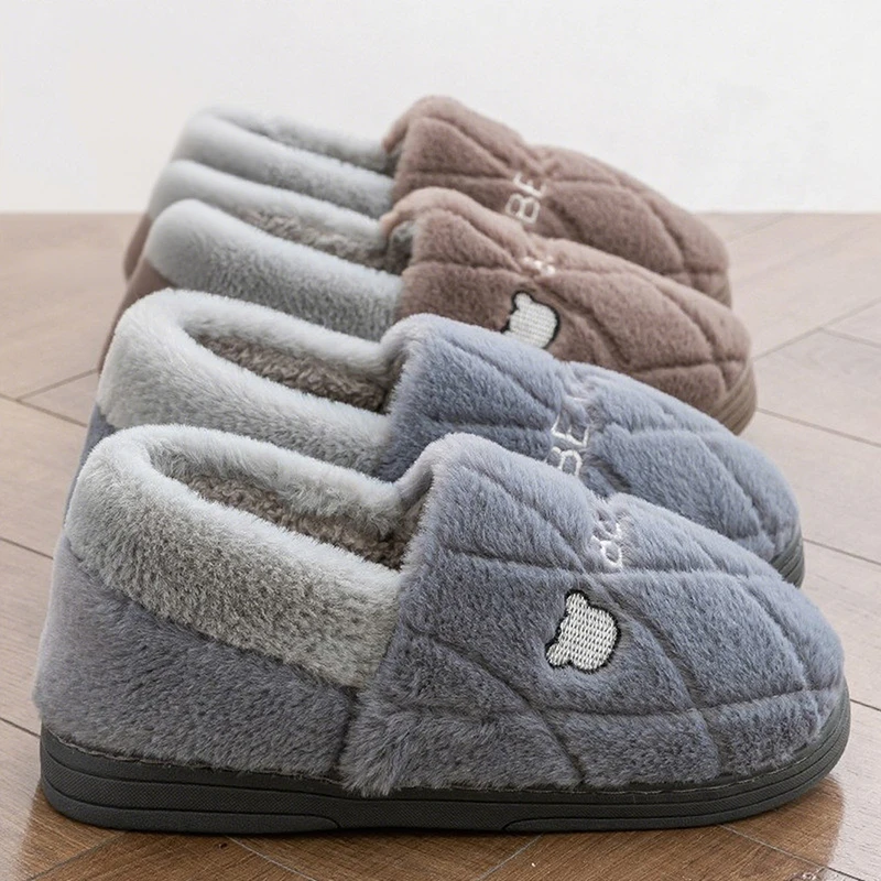 Sewing House - House Fluffy Slippers Men Cartoon Bear