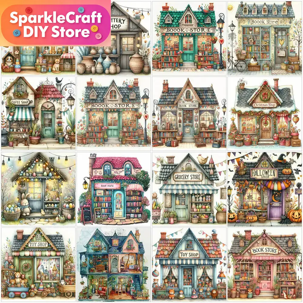 Sewing House - 1pc frameless 5D Diamond Painting Store
