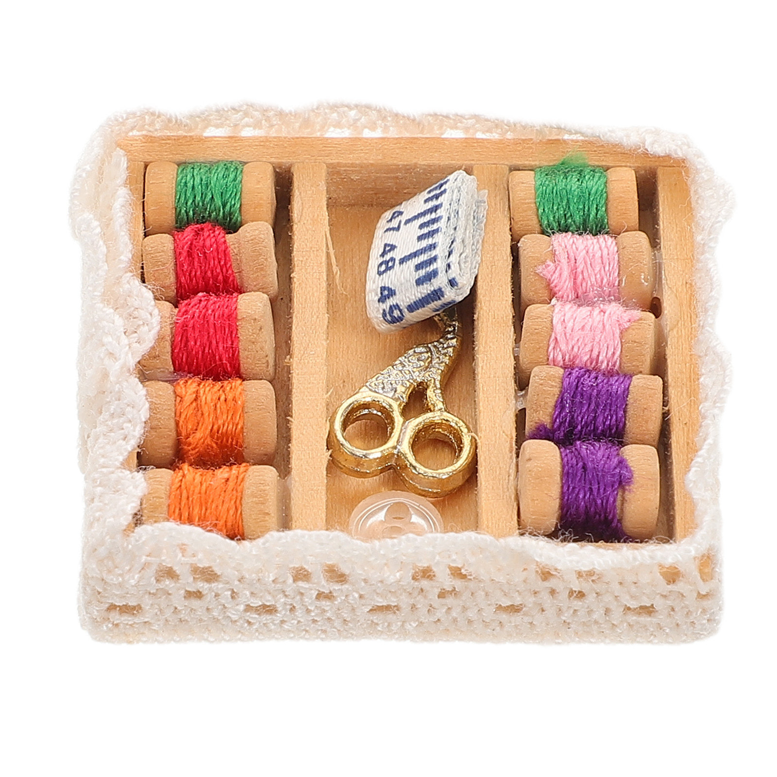 Sewing House - 1Set Miniature Sewing Accessories Realistic Wooden