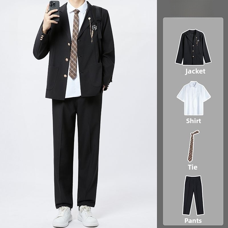 Shoulder Pad Set In - Casual Youthful Boys' Uniform Set with