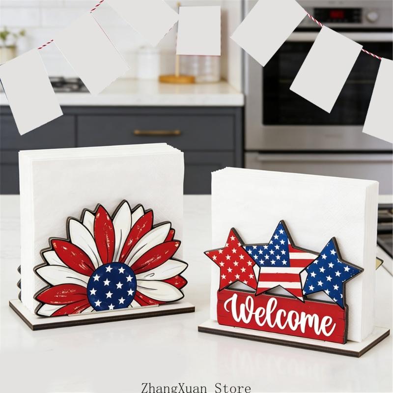 Pattern Tissue Paper - 4PCS Wooden Tissue Paper Dispenser Set