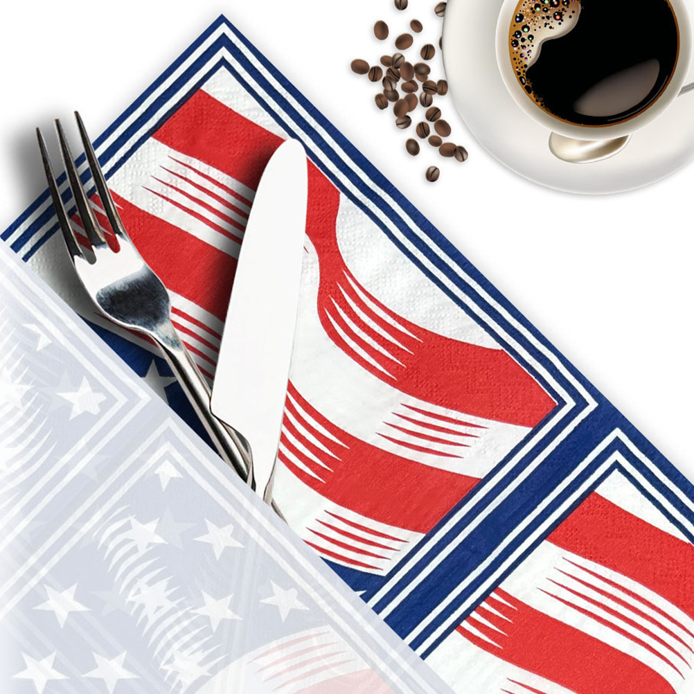 Pattern Tissue Paper - 40Pcs American Flag Pattern Party Napkins