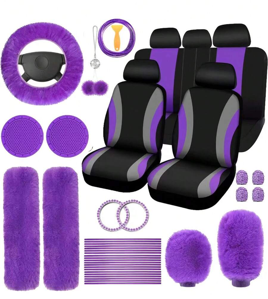 Shoulder Pad Set In - 35-Piece Car Seat Cover Set With