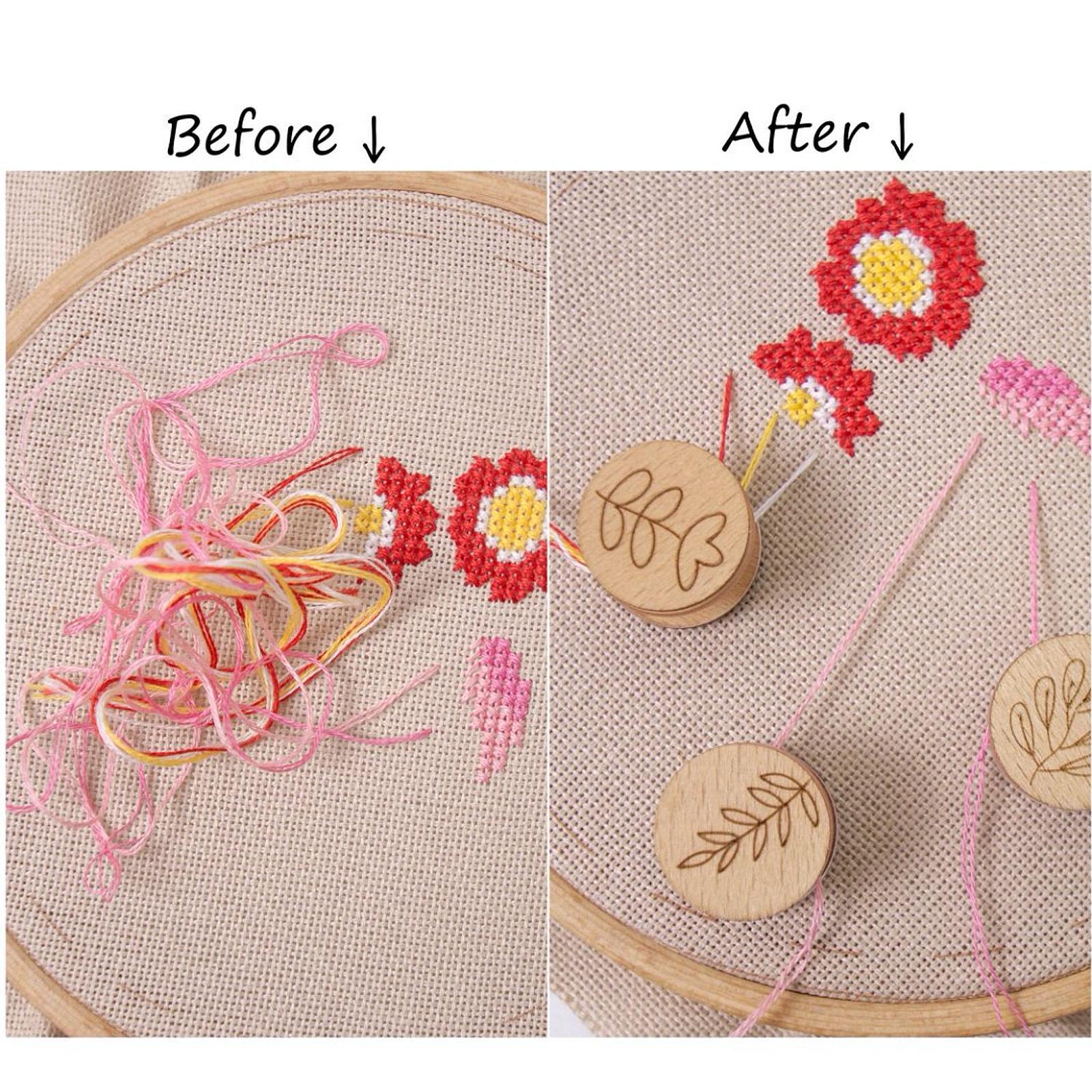 Sewing Kit - Parking Bobbins Embroidery Thread Keeper Wooden