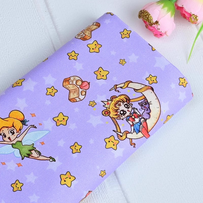 Sailor Moon Stars Cartoon Girl - Sewing Textiles ulasan dan harga
