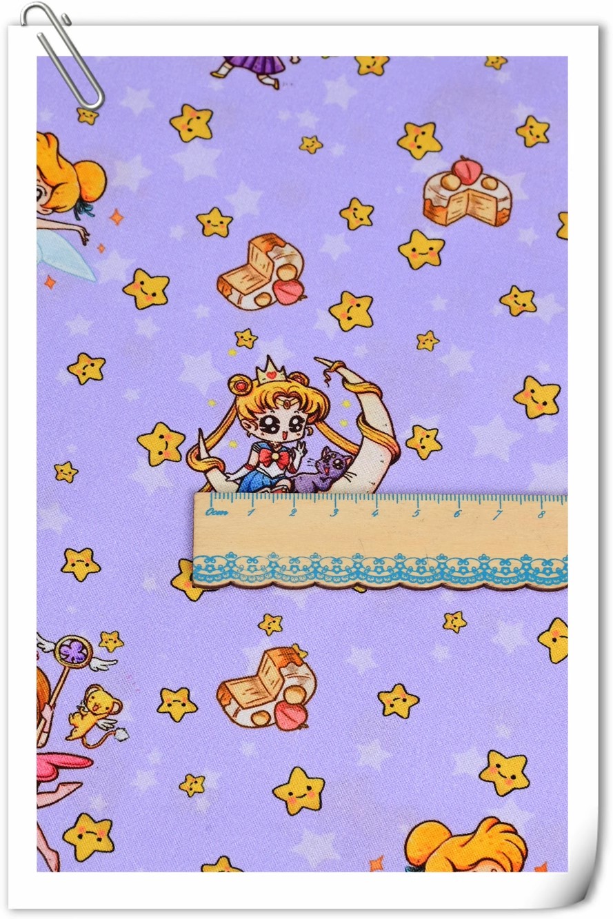 Sailor Moon Stars Cartoon Girl - Sewing Textiles ulasan dan harga