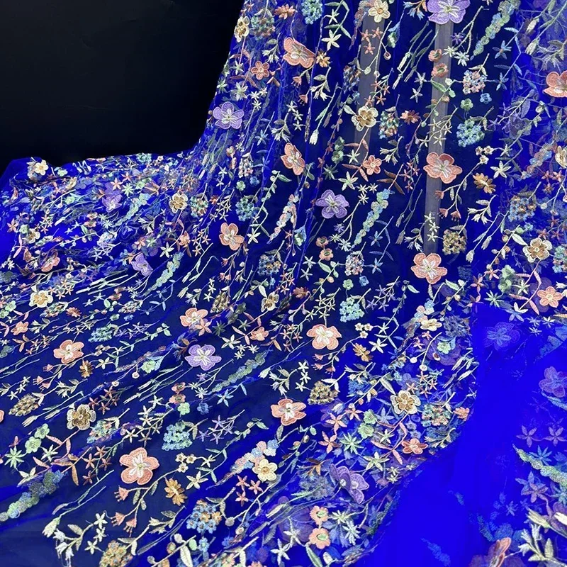 3D Floral Embroidered Tulle Fa - Textile And Sewing Materials ulasan dan harga