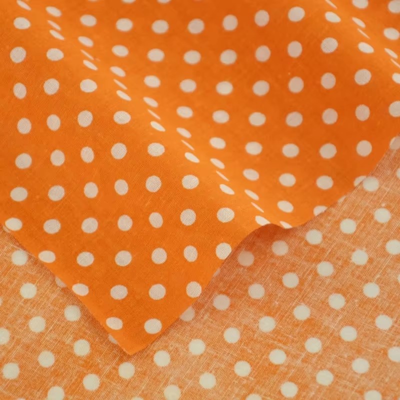50X150CM White Orange Polka Do - Sewing Textiles ulasan dan harga