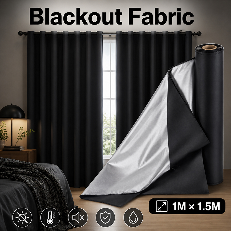 1m Black Silver Coated Blackou - Sewing Lab ulasan dan harga