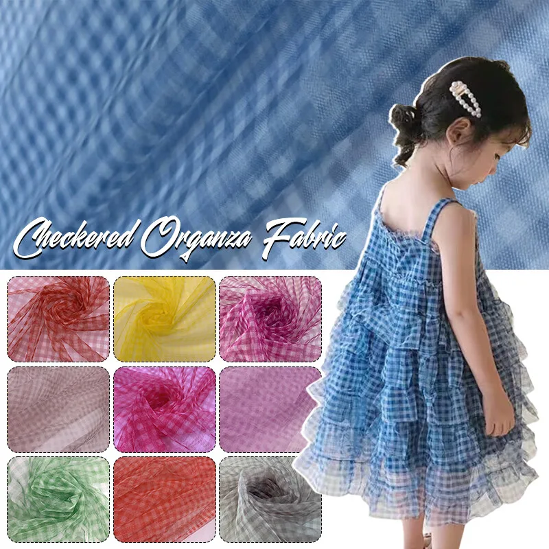 90x150cm Check Mesh Fabric Tra - Textile And Sewing Materials ulasan dan harga