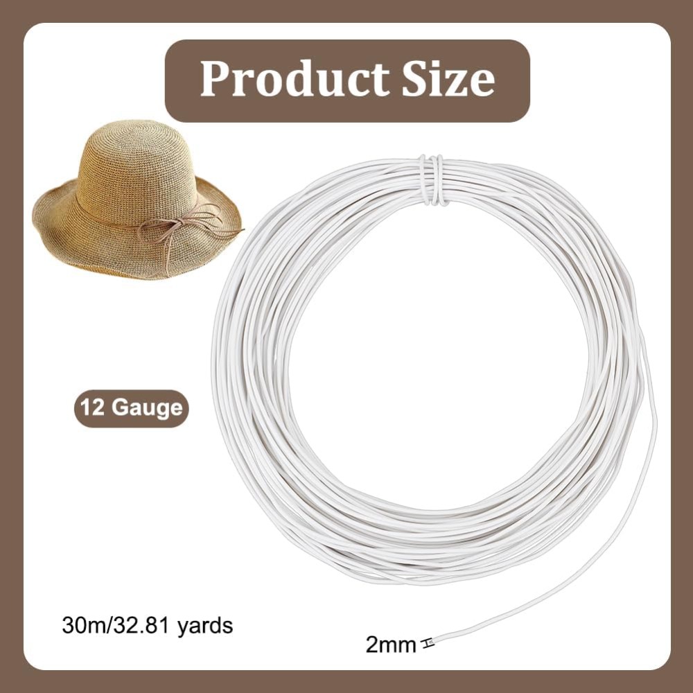 30m White Millinery Wire 2mm D - Sewing Kit ulasan dan harga