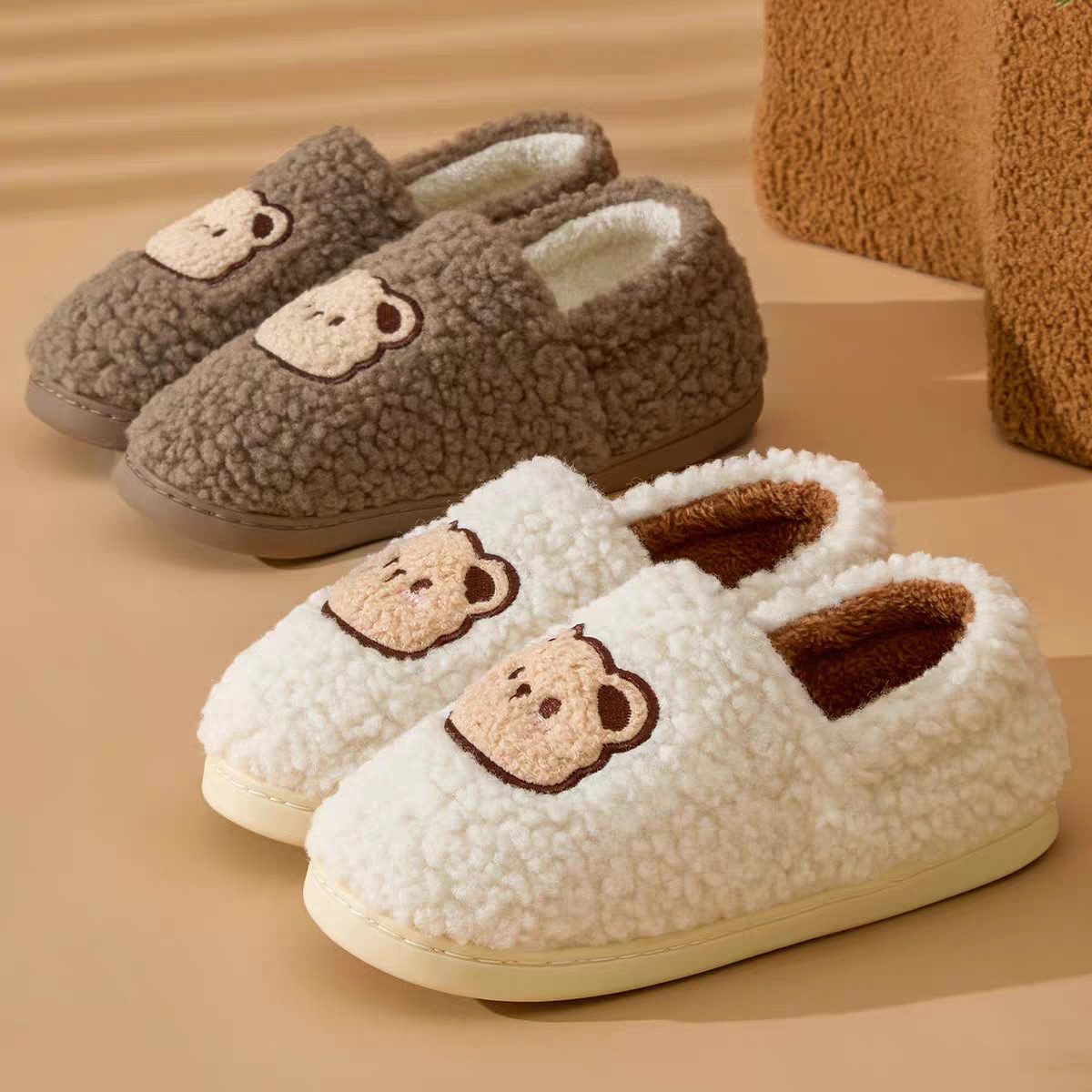 Winter Men's Slippers Couples  - Sewing House ulasan dan harga