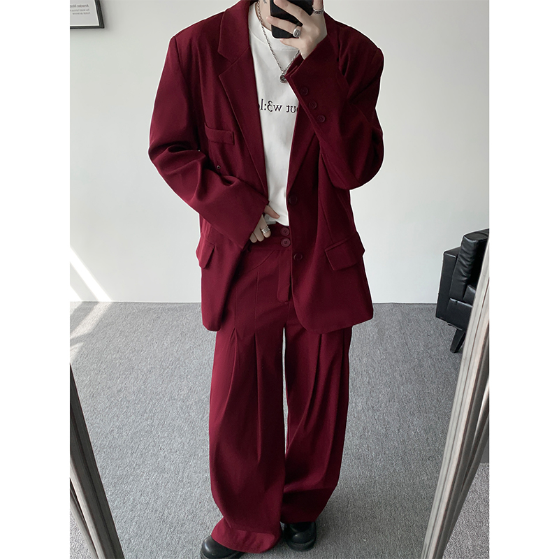Casual suit set Men  terno mas - Shoulder Pad Set In ulasan dan harga