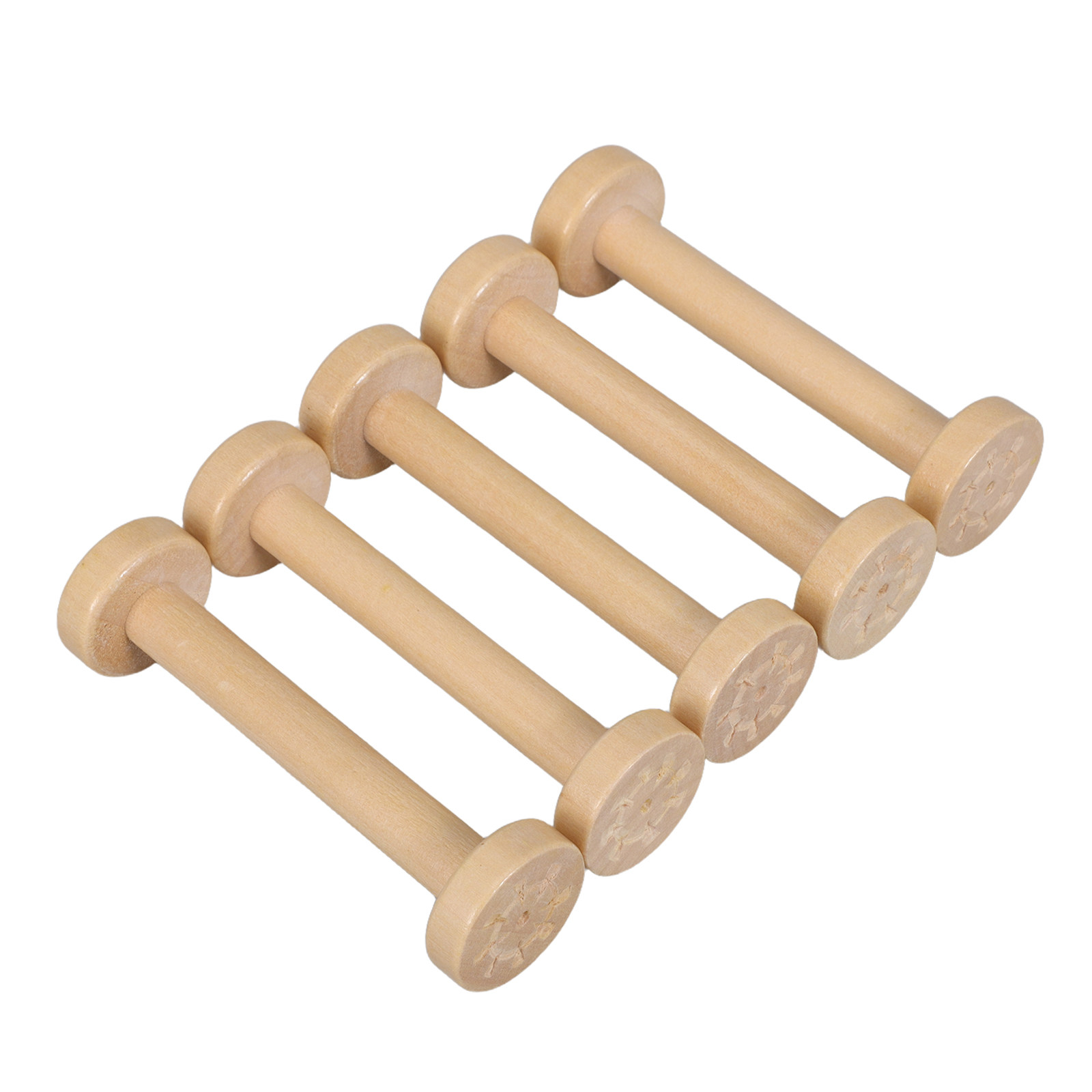 5Pcs Wooden Spools Natural Vin - Sewing Textiles ulasan dan harga