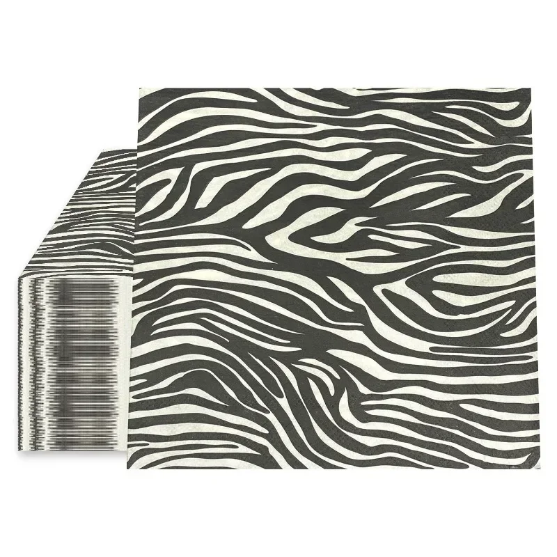 20pcs 33cm 2-Ply New Black and - Pattern Tissue Paper ulasan dan harga