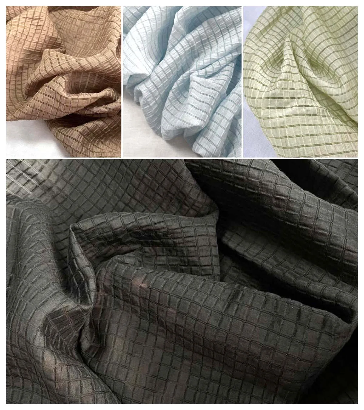 Cream Yellow Checkered Fabric  - Textile And Sewing Materials ulasan dan harga