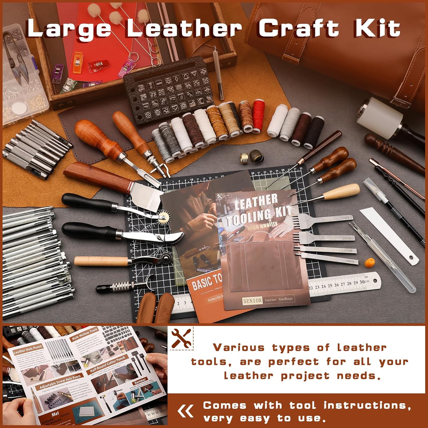 Leather Tooling Kit Leather Cr - Sewing Kit ulasan dan harga