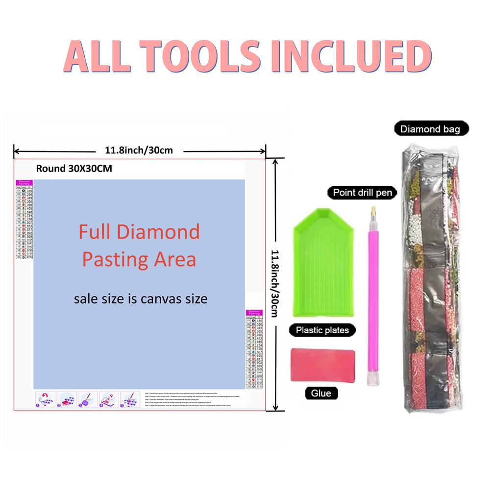 1pc frameless  5D Diamond Pain - Sewing House ulasan dan harga