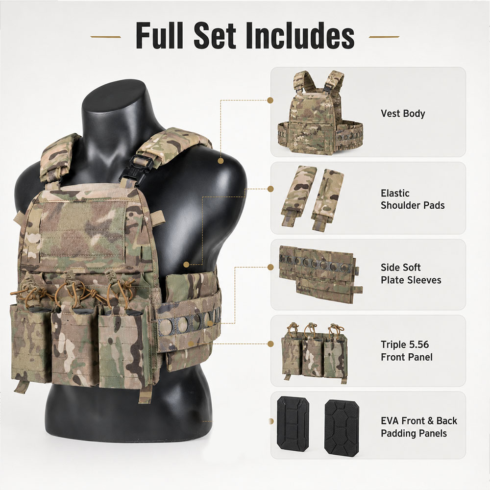 Tactical Vest Set MOLLE Chest  - Shoulder Pad Set In ulasan dan harga