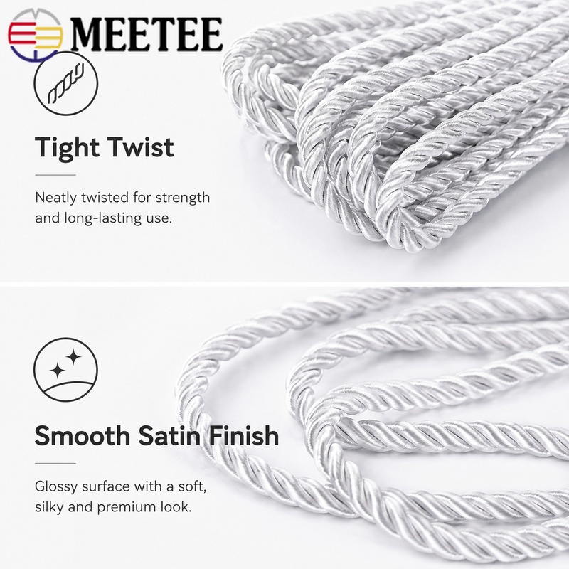 20Meters 5mm Cotton Nylon Blen - Sewing Textiles ulasan dan harga