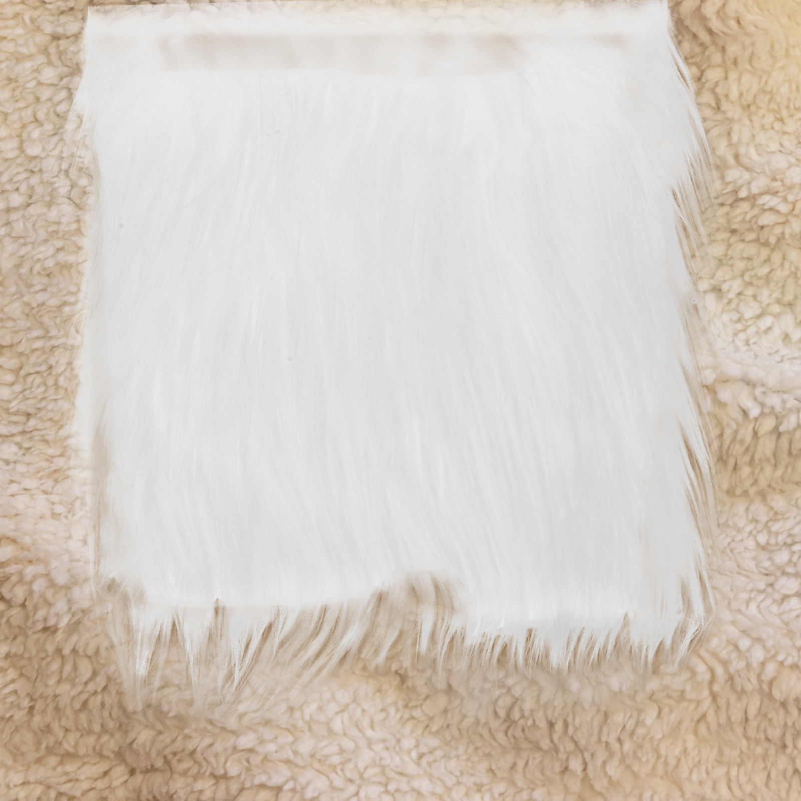 2Pcs Square Long Hair Faux Fab - Sewing Textiles ulasan dan harga