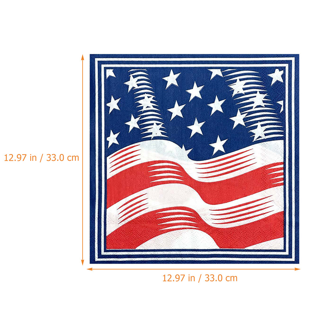 40Pcs American Flag Pattern Pa - Pattern Tissue Paper ulasan dan harga