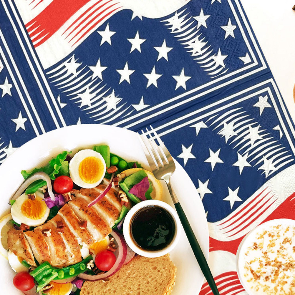 40Pcs American Flag Pattern Pa - Pattern Tissue Paper ulasan dan harga