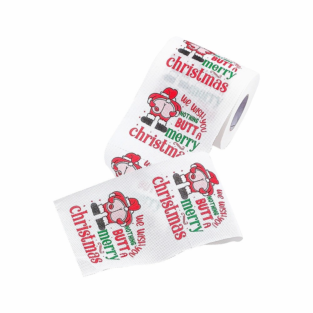 Santa Printed Christmas Toilet - Pattern Tissue Paper ulasan dan harga