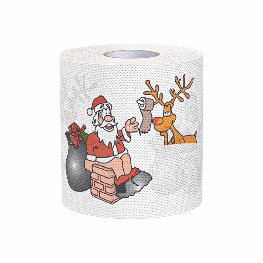 Santa Printed Christmas Toilet - Pattern Tissue Paper ulasan dan harga