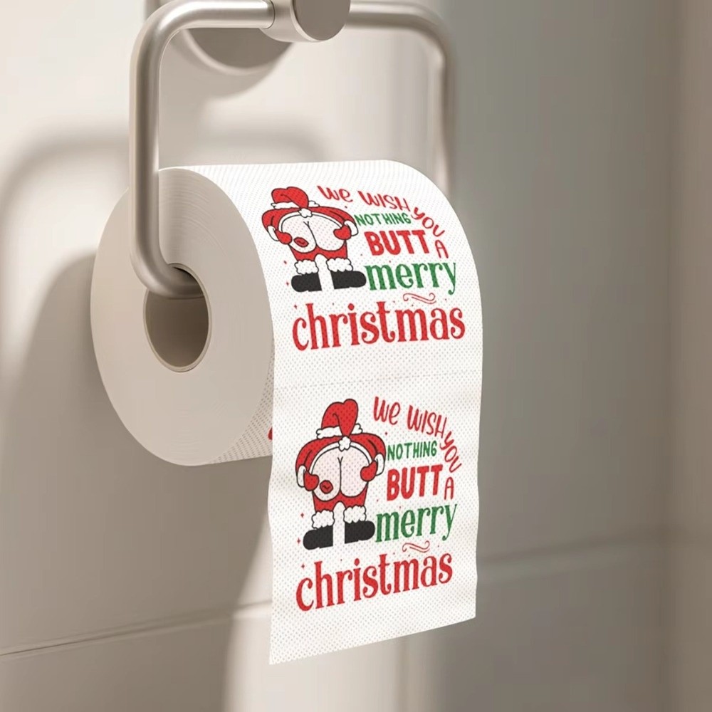 Santa Printed Christmas Toilet - Pattern Tissue Paper ulasan dan harga