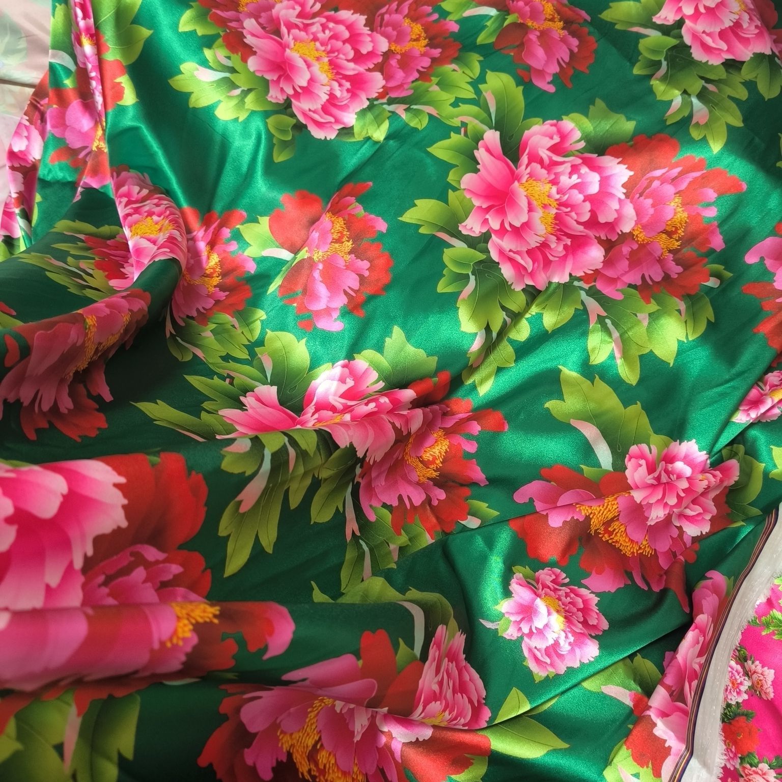 Satin Fabric Cloth without Ove - Sewing Textiles ulasan dan harga