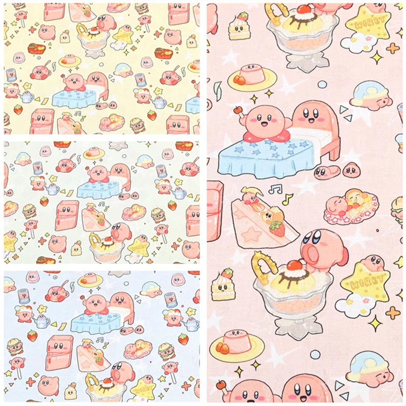 Cartoon Kirby 100 Cotton Fabri - Sewing Textiles ulasan dan harga