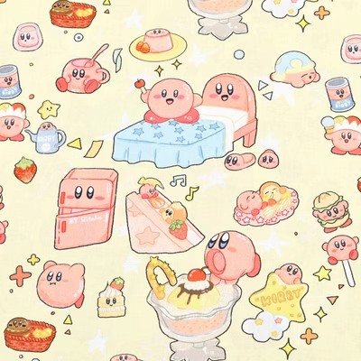 Cartoon Kirby 100 Cotton Fabri - Sewing Textiles ulasan dan harga