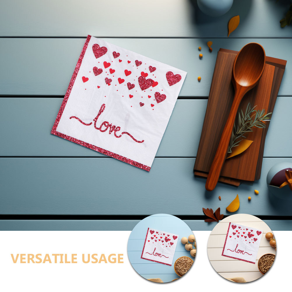 40Pcs Elegant Love Print Dispo - Pattern Tissue Paper ulasan dan harga
